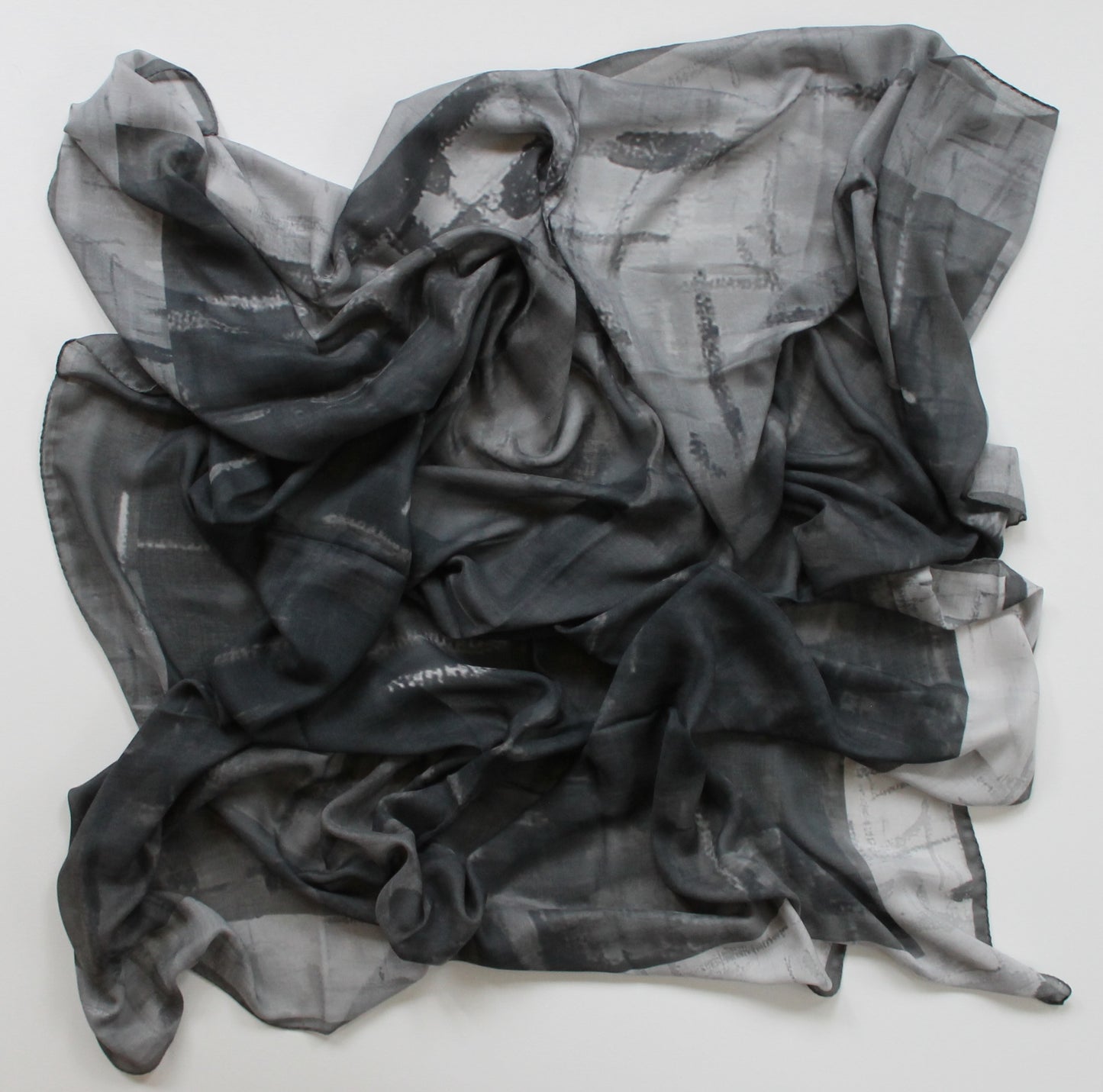 Black White Static 1 54" Square Scarf