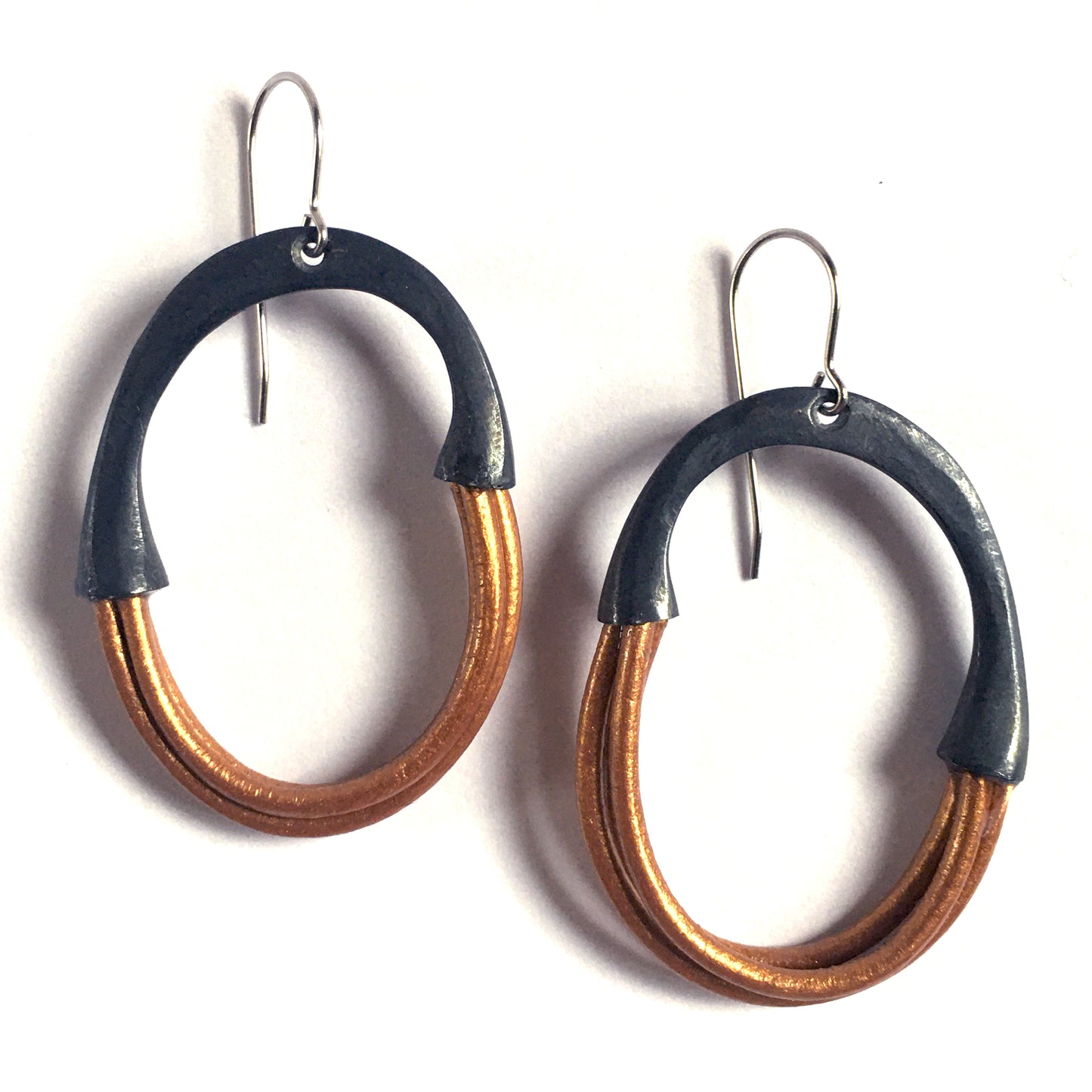 Organica Leather Earring #4 - Metallic Bronze