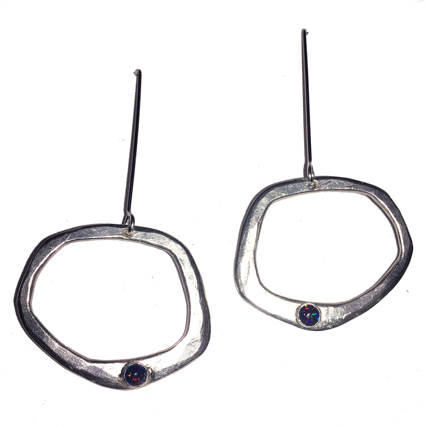 Retro Organica Earrings No.15 with Black Opal Mosaic