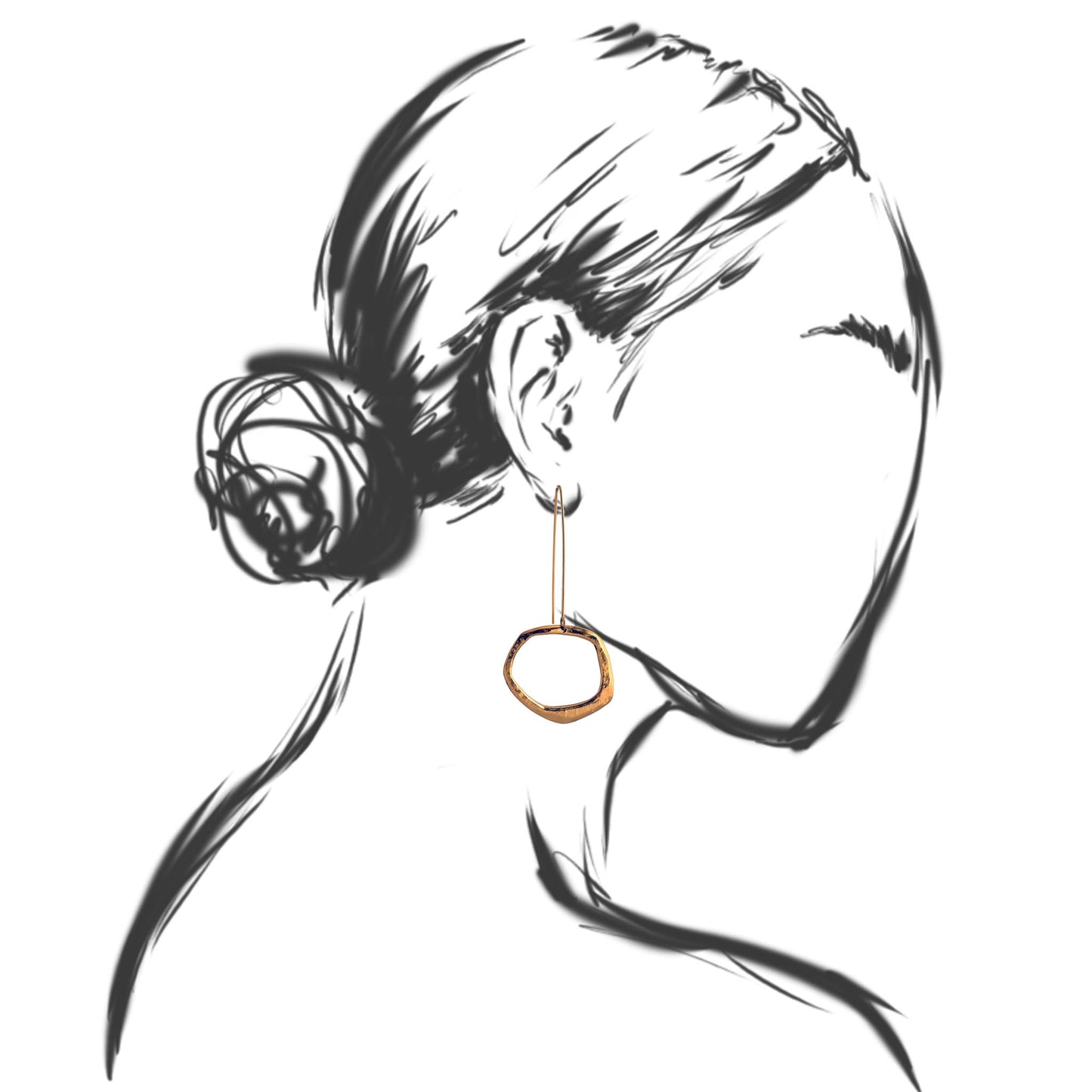 Retro Organica Earrings No.15 with Mountain Sapphire