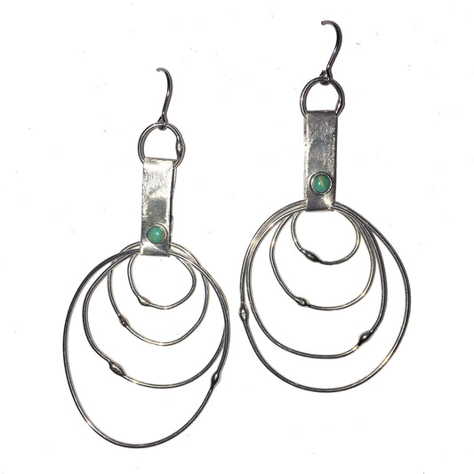 Bright Sterling and Turquiose Dangle #1