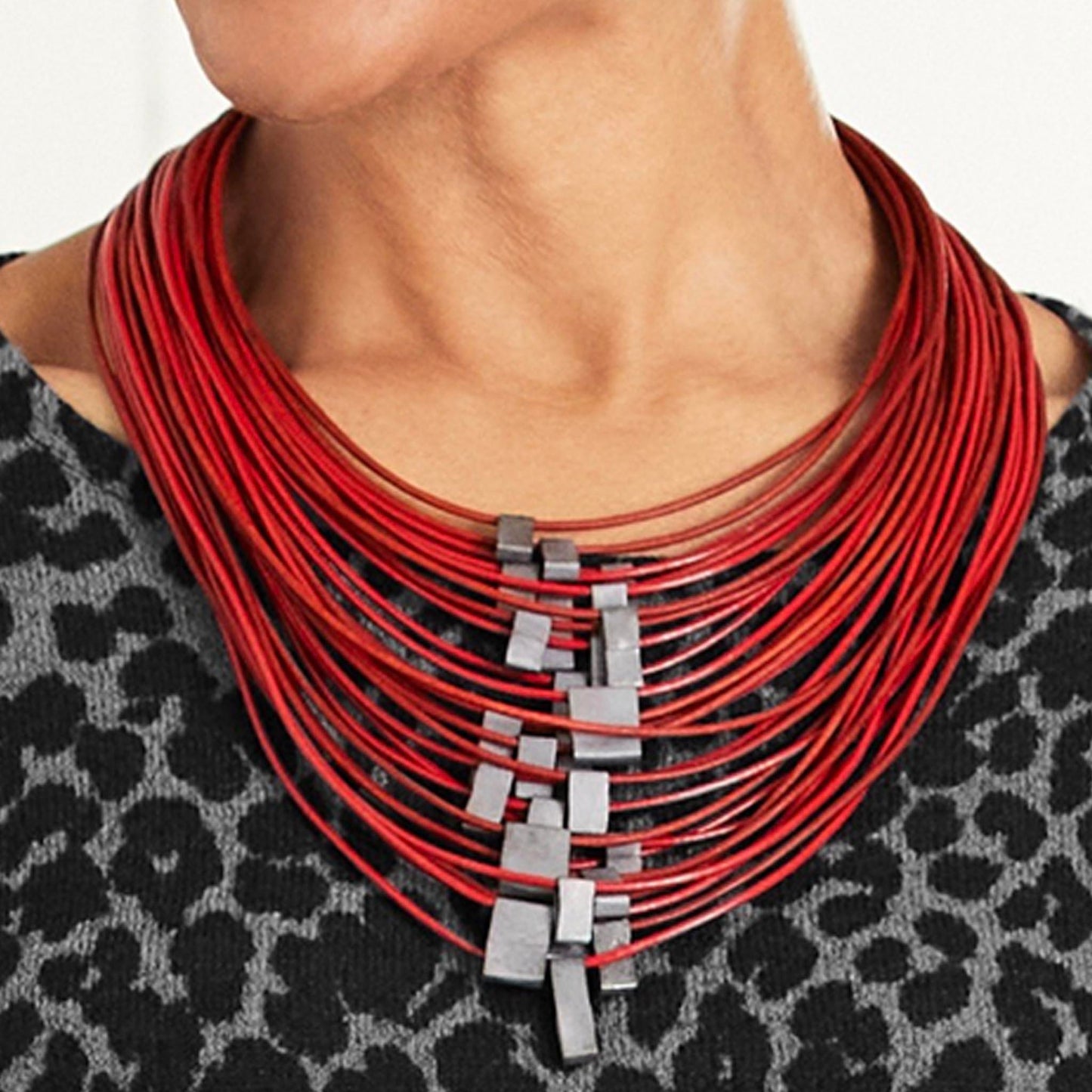 Organica Leather Necklace No.11 _ Perfect Red