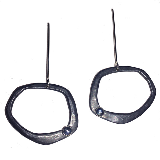 Retro Organica Earrings No.15 with Mountain Sapphire