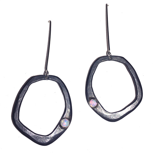 Retro Organica Earrings No.30 with Opal