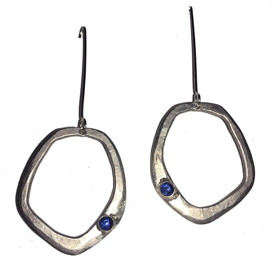Retro Organica Earrings No.30 with Sapphire