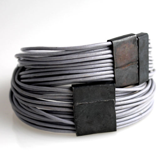 Organica Leather Wrap Bracelet No.03 _ Steel Gray