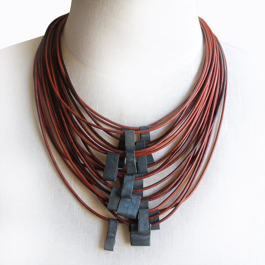 Organica Leather Necklace No.15 _ Brick