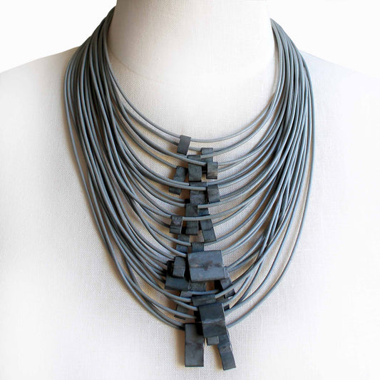 Organica Leather Necklace No.11 _ Steel