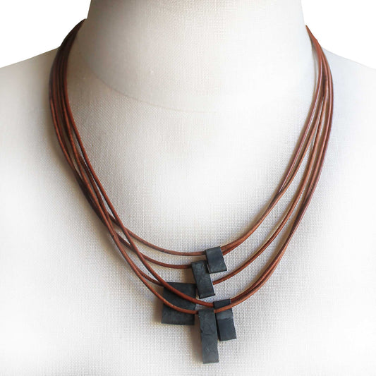 Organica Leather Necklace No.2 _ Saddle