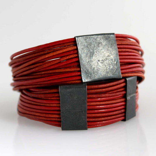 Organica Leather Wrap Bracelet No.03 _ Perfect Red